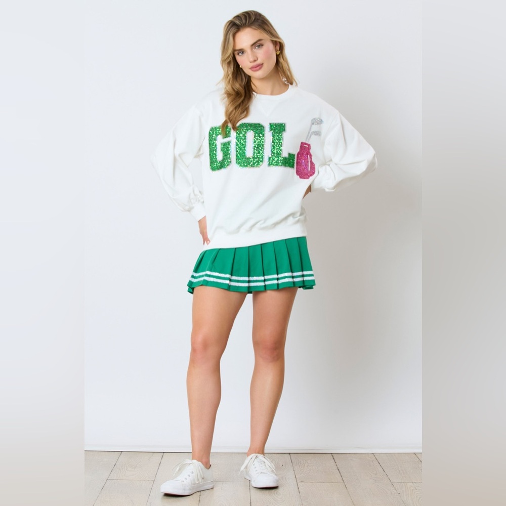 F21 new fantastic fawn sequence white or pink small medium, large oversize golf - Picture 5 of 6